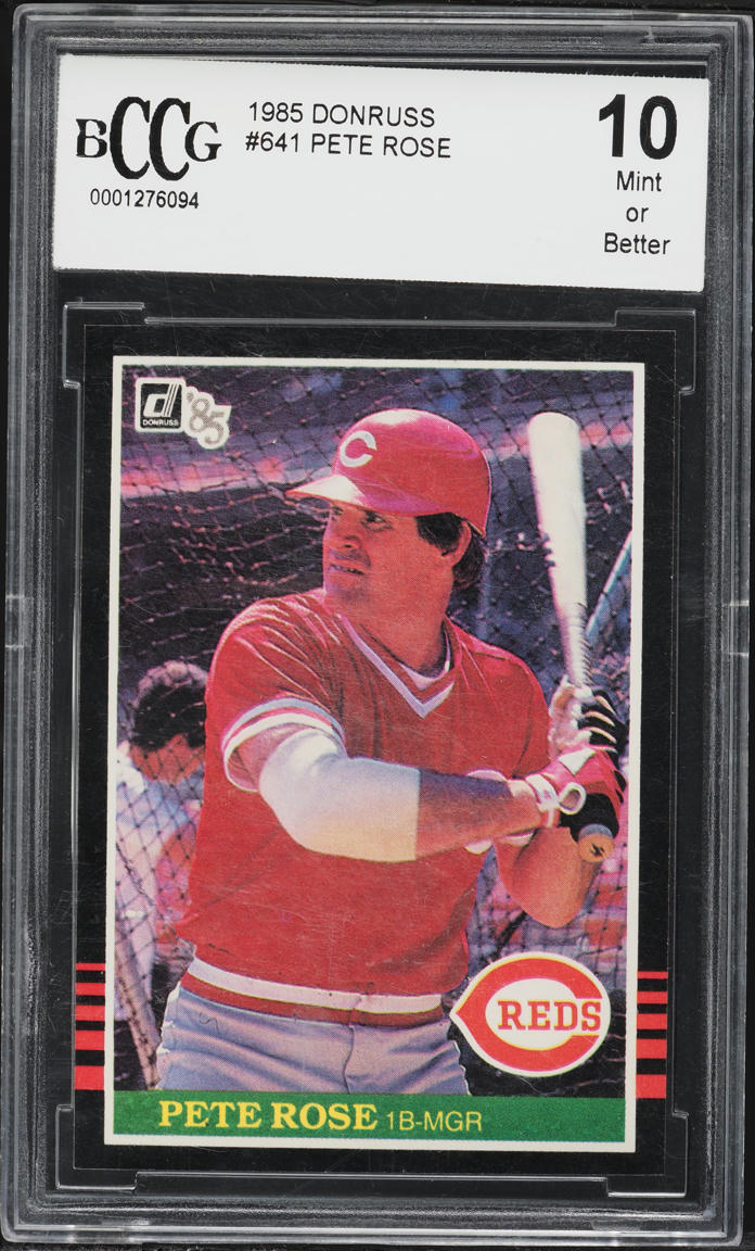 1985 Donruss Pete Rose #641 BCCG 10