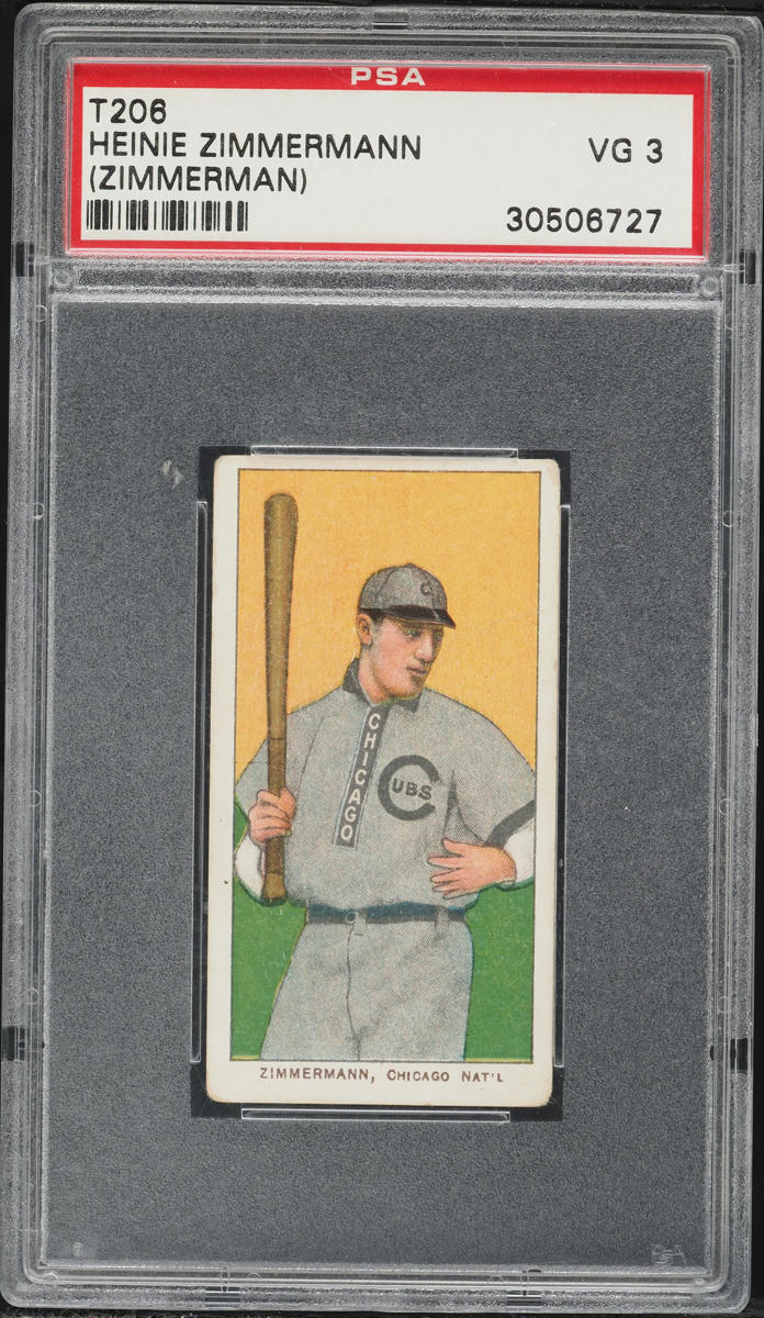 1909-11 T206 Heinie Zimmerman SWEET CAPORAL PSA 3 VG