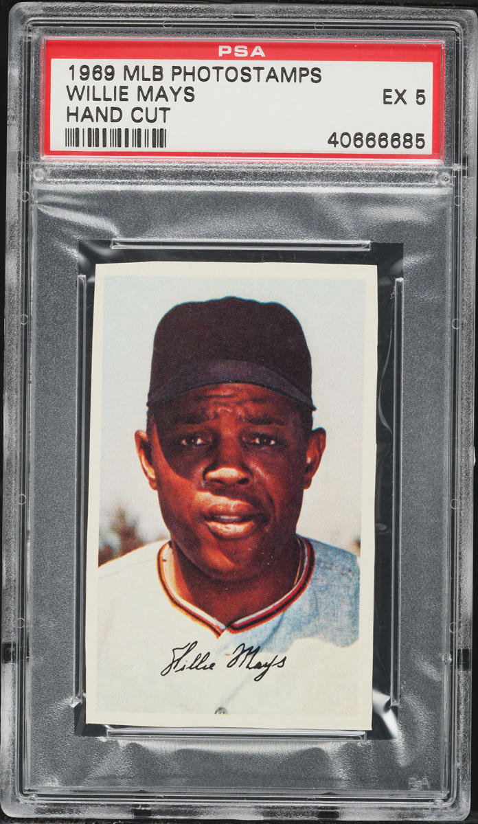 1969 MLB Photostamps Willie Mays HAND CUT PSA 5 EX