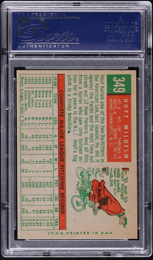 1959 Topps Hoyt Wilhelm #349 PSA 6 EXMT