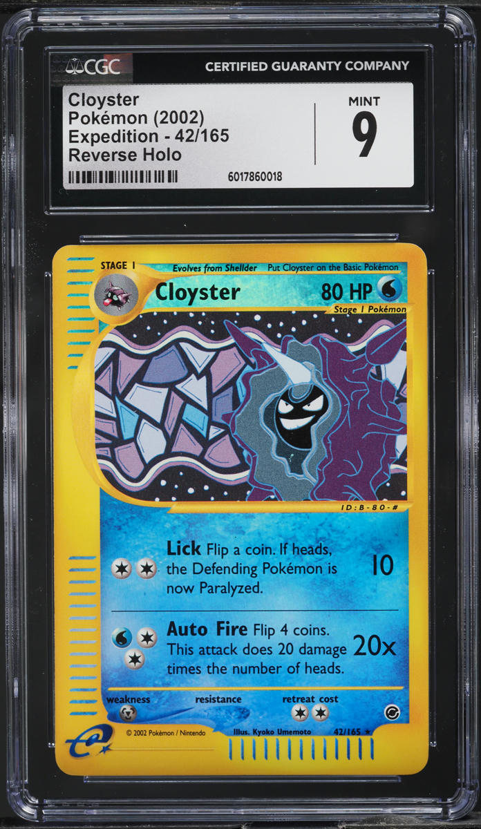 2002 Pokemon Expedition Reverse Holo Cloyster #42 CGC 9 MINT