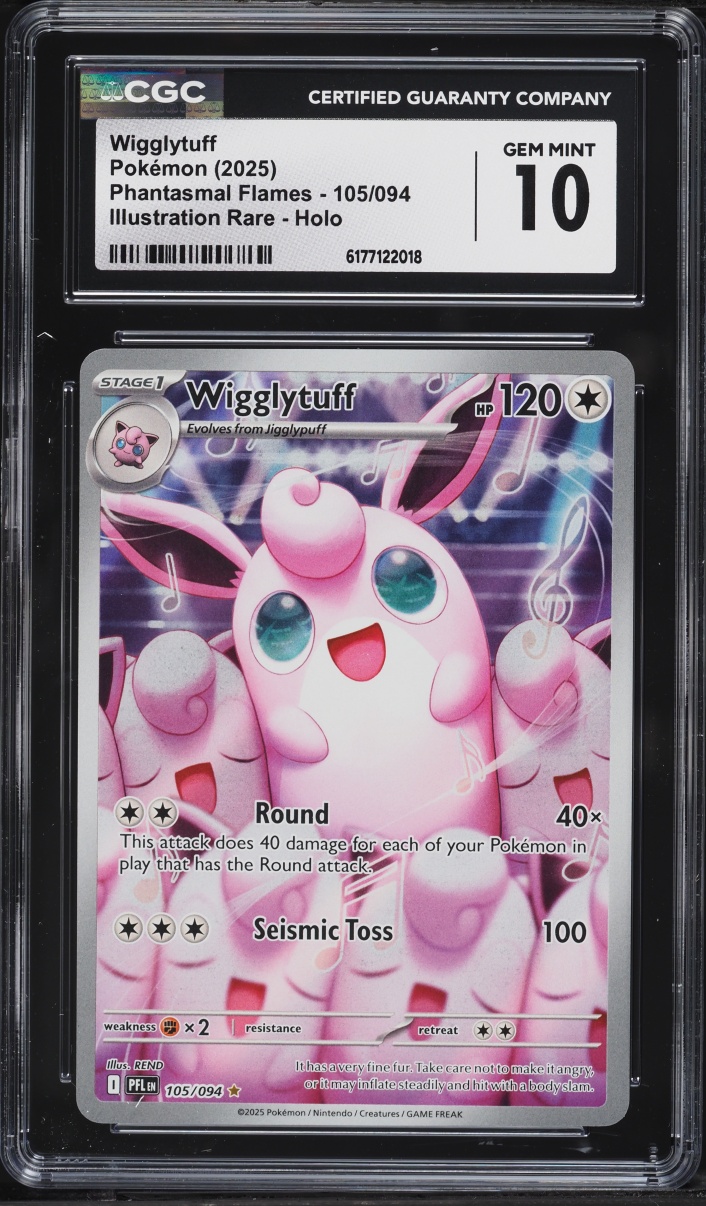 2025 Pokemon Mega Evolution Phantasmal Flames IR Wigglytuff #105 CGC 10 GEM MINT