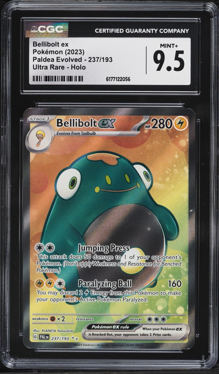 2023 Pokemon Scarlet & Violet Paldea Evolved Full Art Bellibolt EX #237 CGC 9.5 MINT+