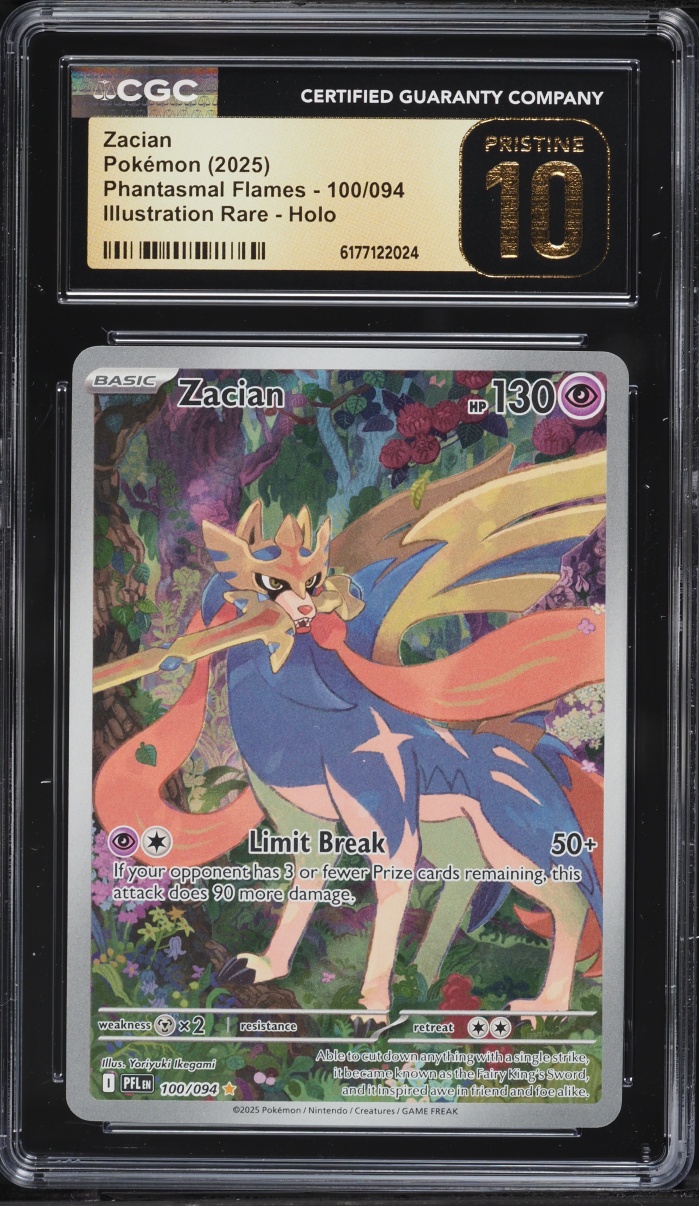 2025 Pokemon Mega Evolution Phantasmal Flames IR Zacian #100 CGC 10 PRISTINE