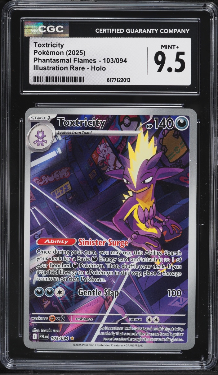 2025 Pokemon Mega Evolution Phantasmal Flames IR Toxtricity #103 CGC 9.5 MINT+