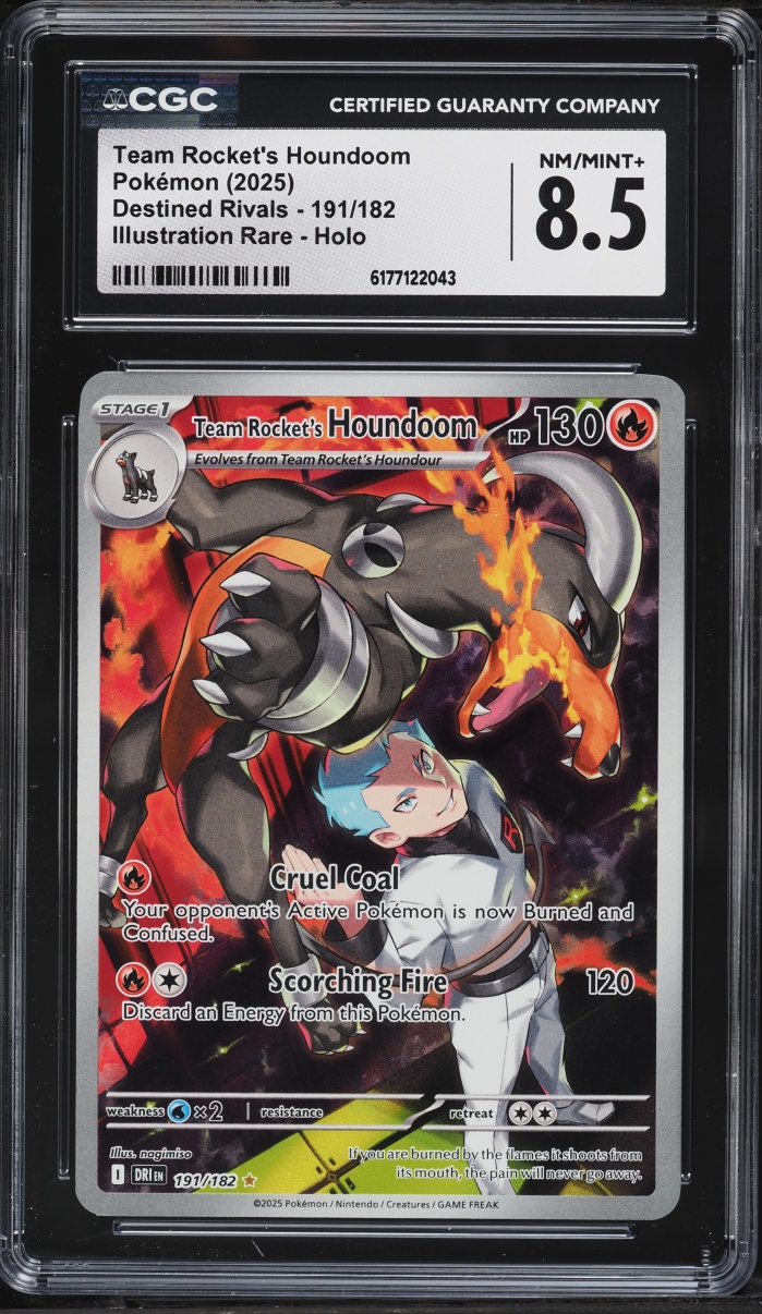 2025 Pokemon Scarlet & Violet Destined Rivals IR Team Rocket's Houndoom #191 CGC 8.5 NM-MT+