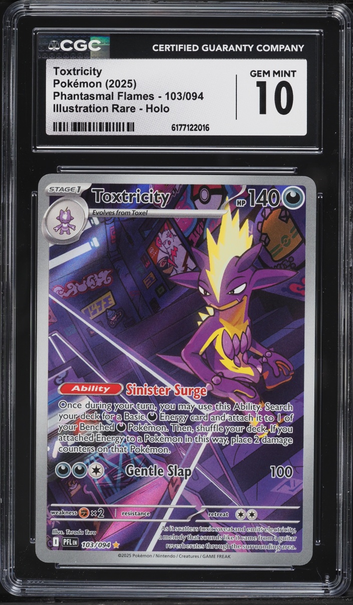 2025 Pokemon Mega Evolution Phantasmal Flames IR Toxtricity #103 CGC 10 GEM MINT