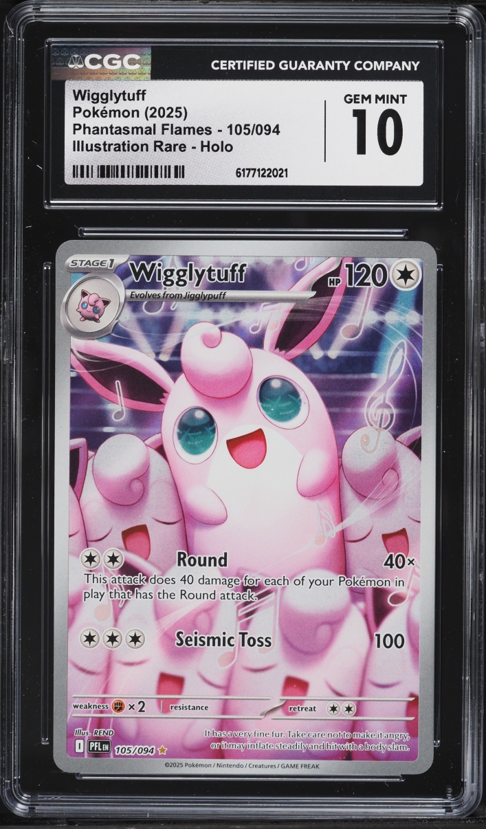 2025 Pokemon Mega Evolution Phantasmal Flames IR Wigglytuff #105 CGC 10 GEM MINT