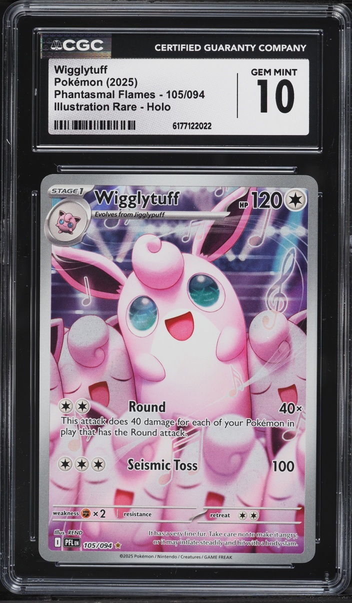 2025 Pokemon Mega Evolution Phantasmal Flames IR Wigglytuff #105 CGC 10 GEM MINT