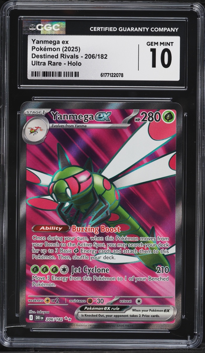 2025 Pokemon Scarlet & Violet Destined Rivals Full Art Yanmega Ex #206 CGC 10 GEM MINT