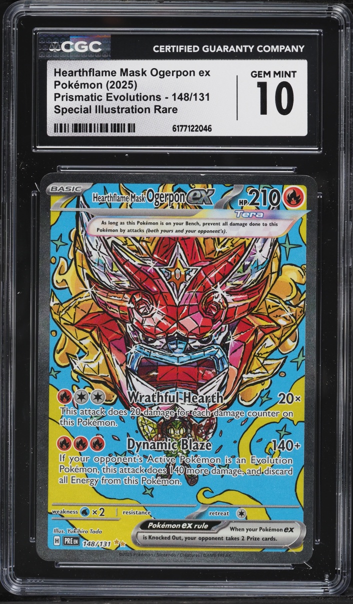 2025 Pokemon SV Prismatic Evolutions SIR Hearthflame Mask Ogerpon Ex #148 CGC 10 GEM MINT
