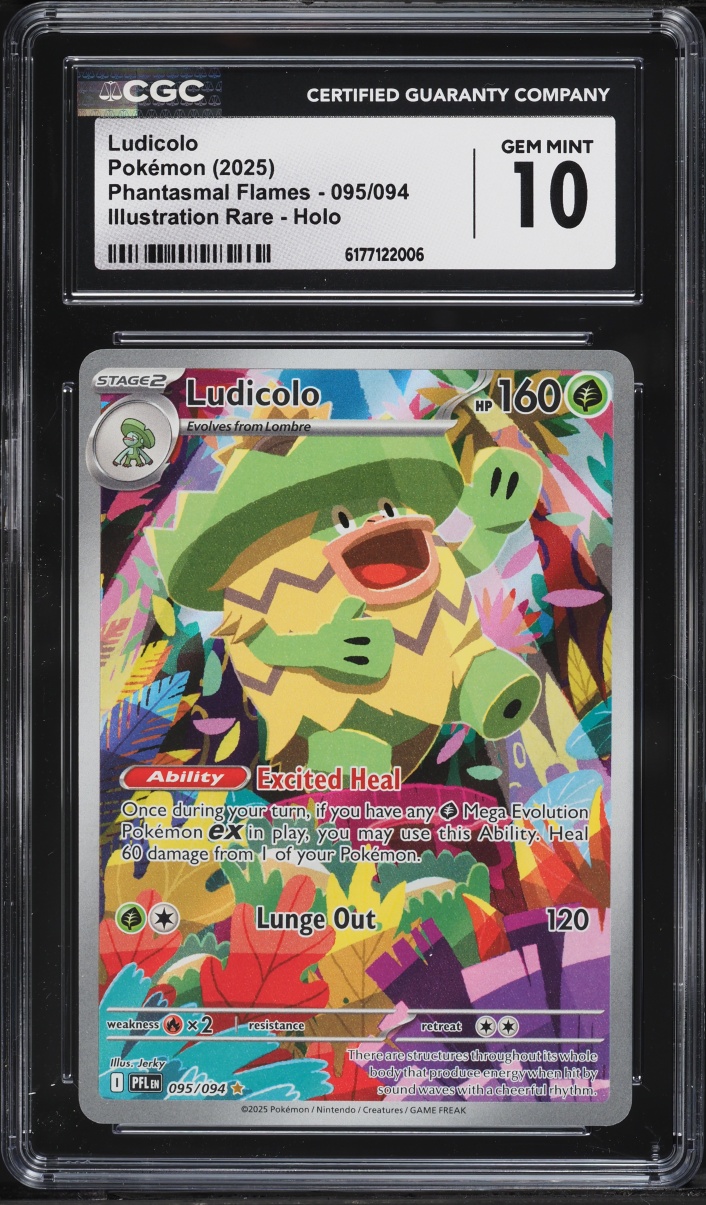 2025 Pokemon Mega Evolution Phantasmal Flames IR Ludicolo #95 CGC 10 GEM MINT