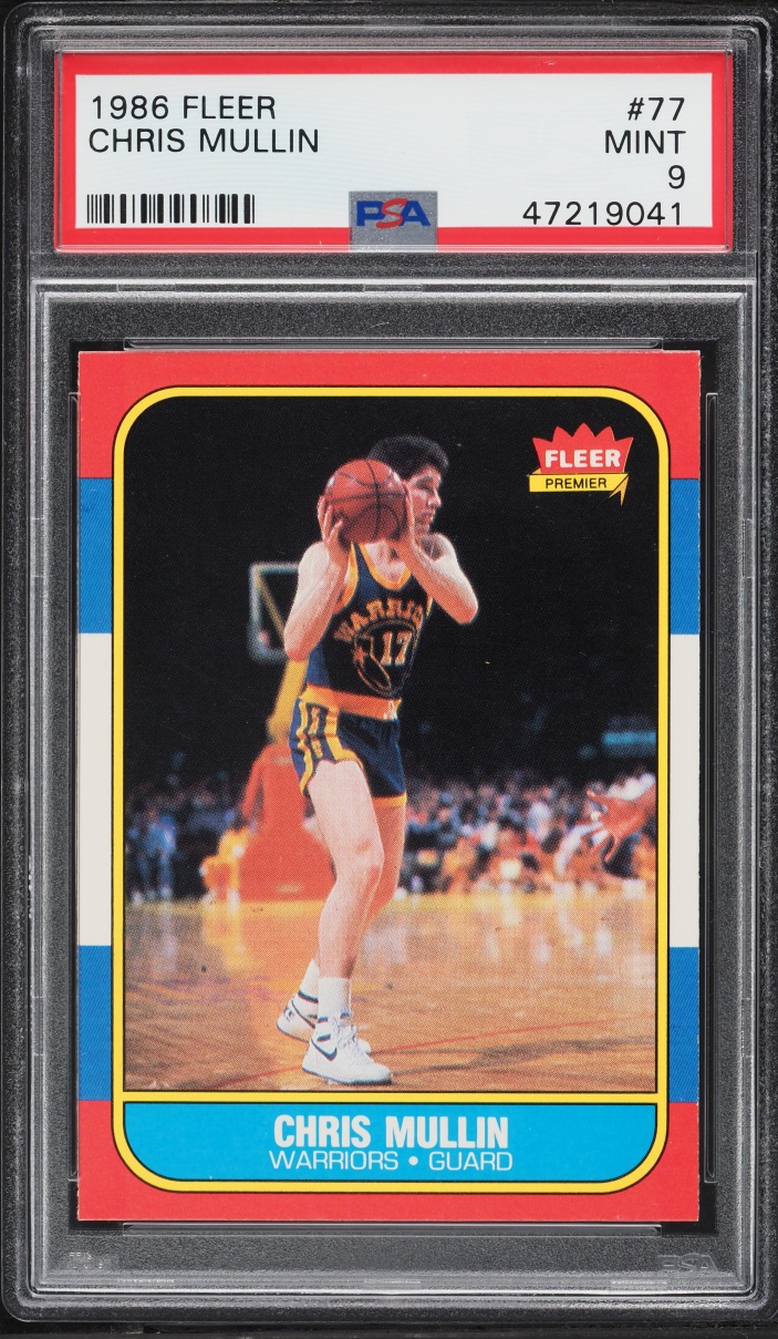 1986 Fleer Basketball Chris Mullin ROOKIE #77 PSA 9 MINT