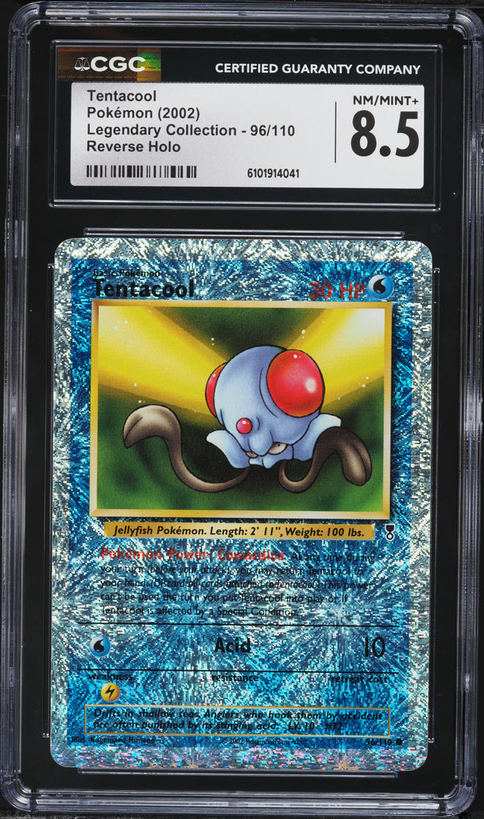 2002 Pokemon Legendary Collection Reverse Holo Tentacool #96 CGC 8.5 NM-MT+