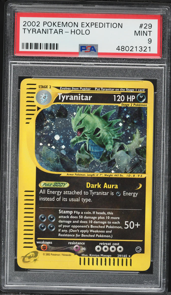 2002 Pokemon Expedition Holo Tyranitar #29 PSA 9 MINT