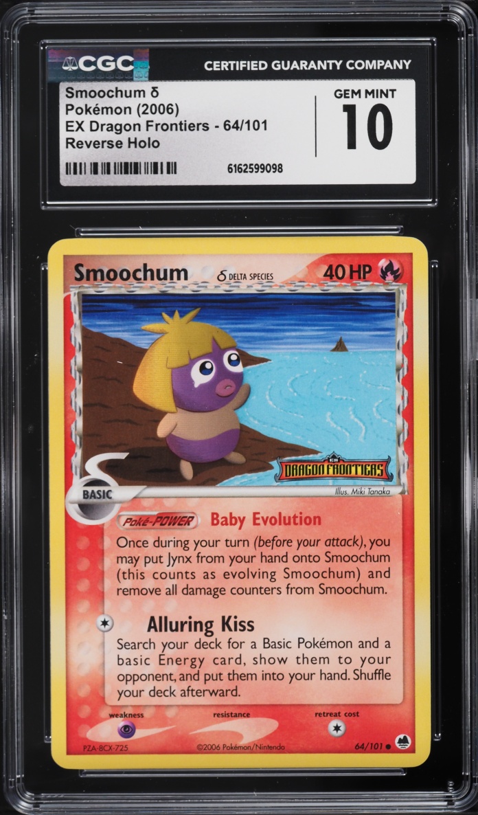 2006 Pokemon EX Dragon Frontiers Reverse Holo Smoochum #64 CGC 10 GEM MINT