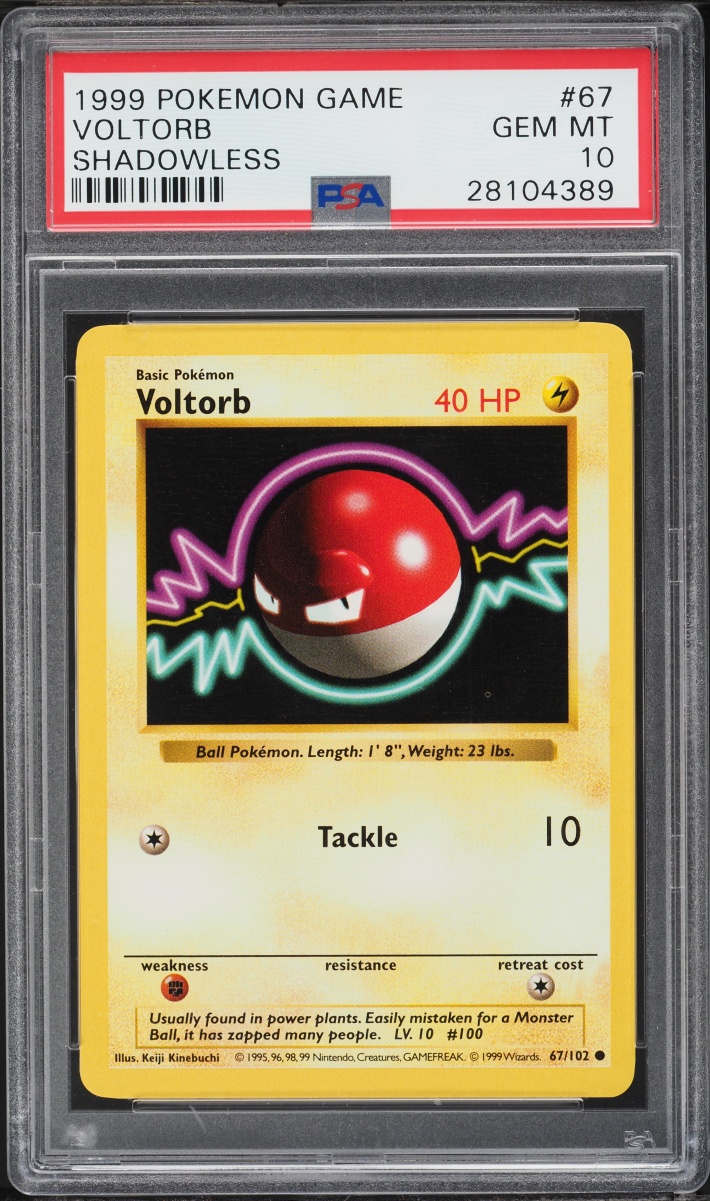 1999 Pokemon Base Set Shadowless Voltorb #67 PSA 10 GEM MINT