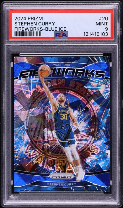 2023 Panini Prizm Fireworks Gold Stephen Curry 10/10 #5 PSA 9 MINT