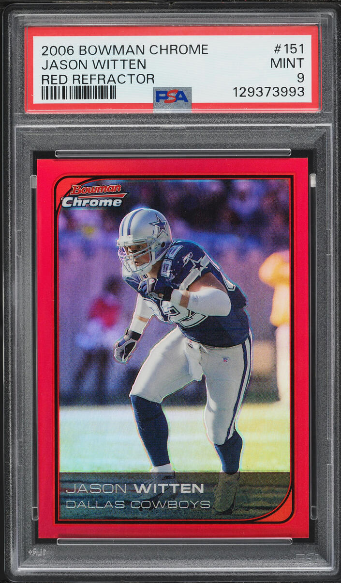 2006 Bowman Chrome Red Refractor Jason Witten /5 #151 PSA 9 MINT - Photo 1