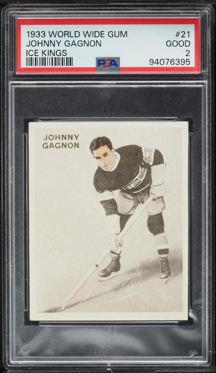1933 World Wide Gum Ice Kings Johnny Gagnon #21 PSA 2 GD