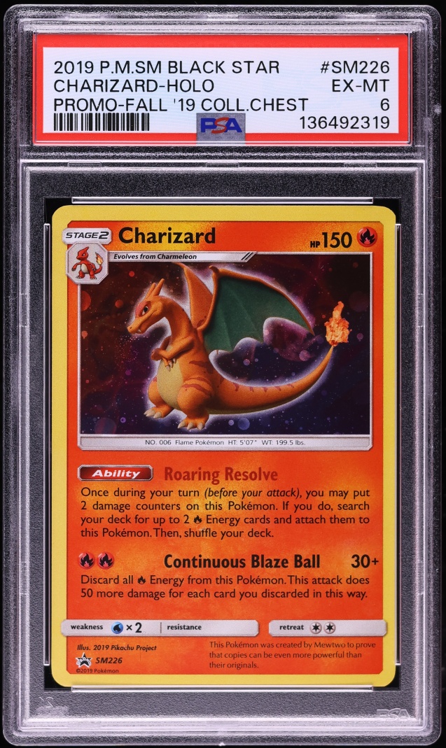 2019 Pokemon Sun & Moon Promo Fall Collector Chest Holo Charizard #SM226 PSA 6 EXMT