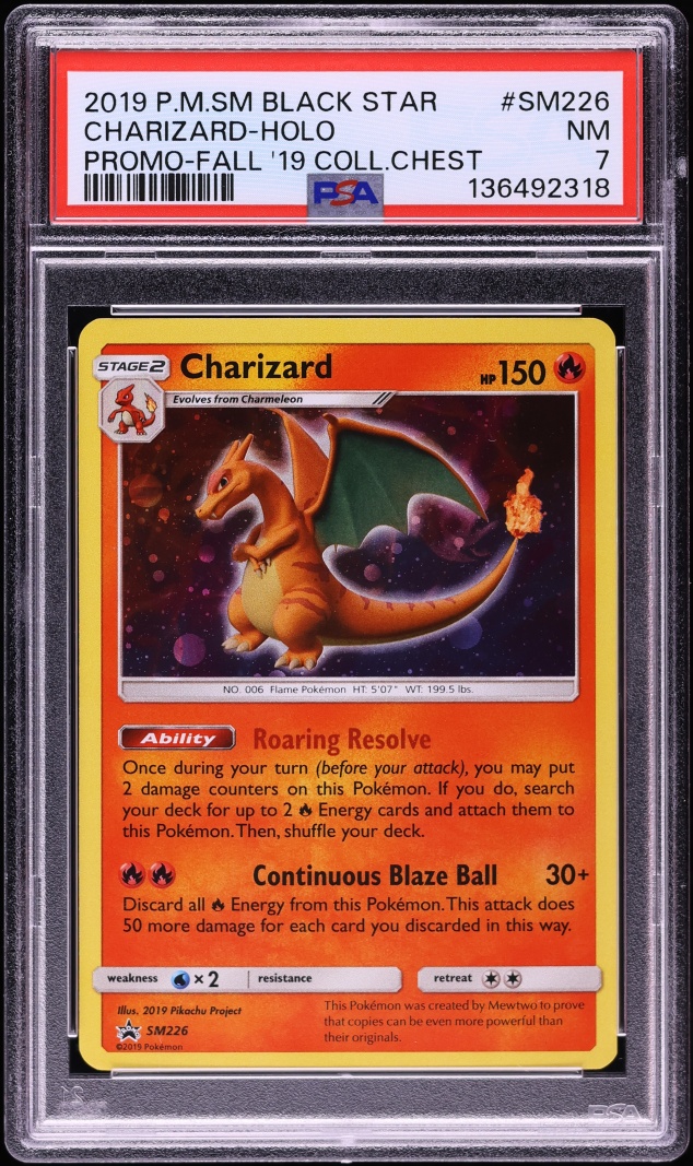 2019 Pokemon Sun & Moon Promo Fall Collector Chest Holo Charizard #SM226 PSA 7 NRMT