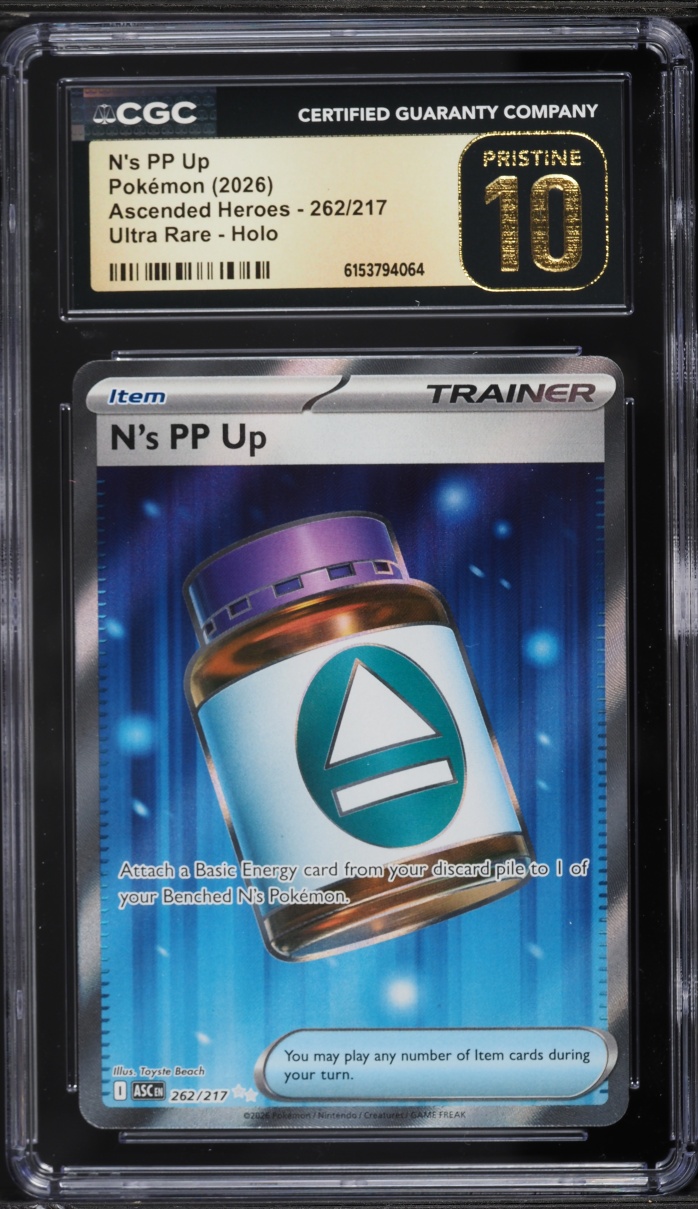 2026 Pokemon Mega Evolution Ascended Heroes Full Art N's PP Up #262 CGC 10 PRISTINE