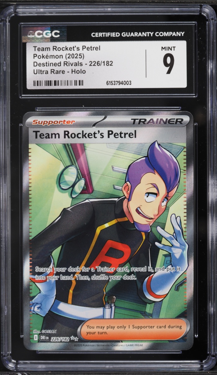 2025 Pokemon Scarlet & Violet Destined Rivals Full Art Team Rocket's Petrel #226 CGC 9 MINT