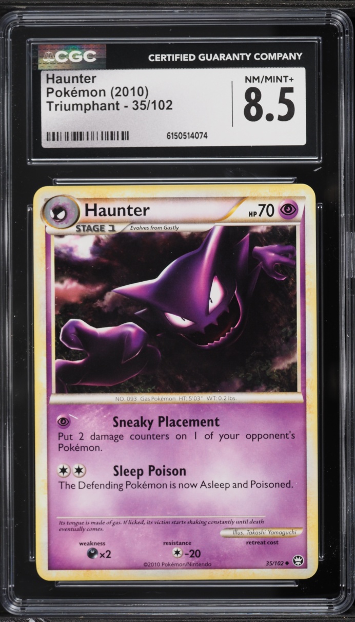 2010 Pokemon HeartGold & SoulSilver Triumphant Haunter #35 CGC 8.5 NM-MT+