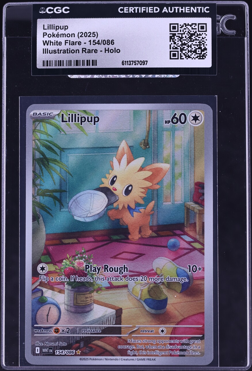 2025 Pokemon Scarlet & Violet White Flare IR Lillipup #154 CGC AUTH