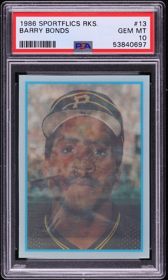 1986 Sportflics Barry Bonds ROOKIE #13 PSA 10 GEM MINT
