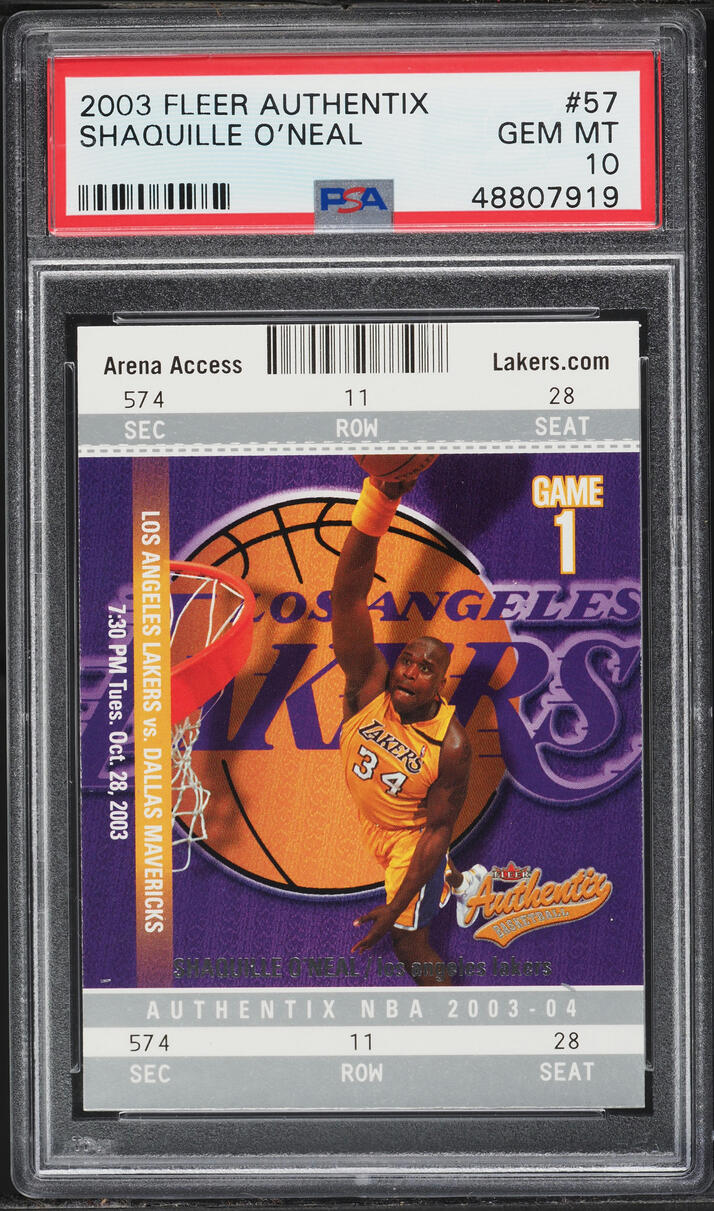 2003 Fleer Authentix Shaquille O'Neal #57 PSA 10 GEM MINT - Photo 1