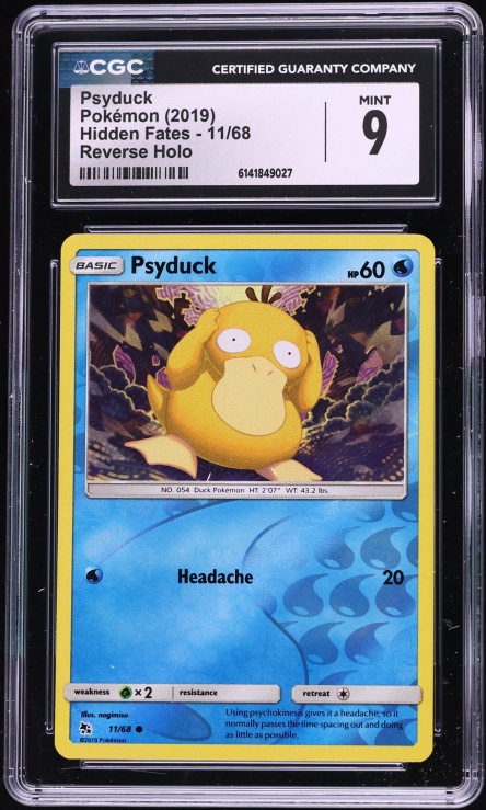 2019 Pokemon Sun & Moon Hidden Fates Reverse Holo Psyduck #11 CGC 9 MINT