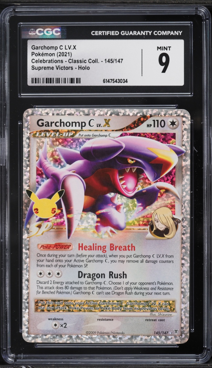 2021 Pokemon Sword & Shield Celebrations Classic Holo Garchomp C LV.X #145 CGC 9 MINT
