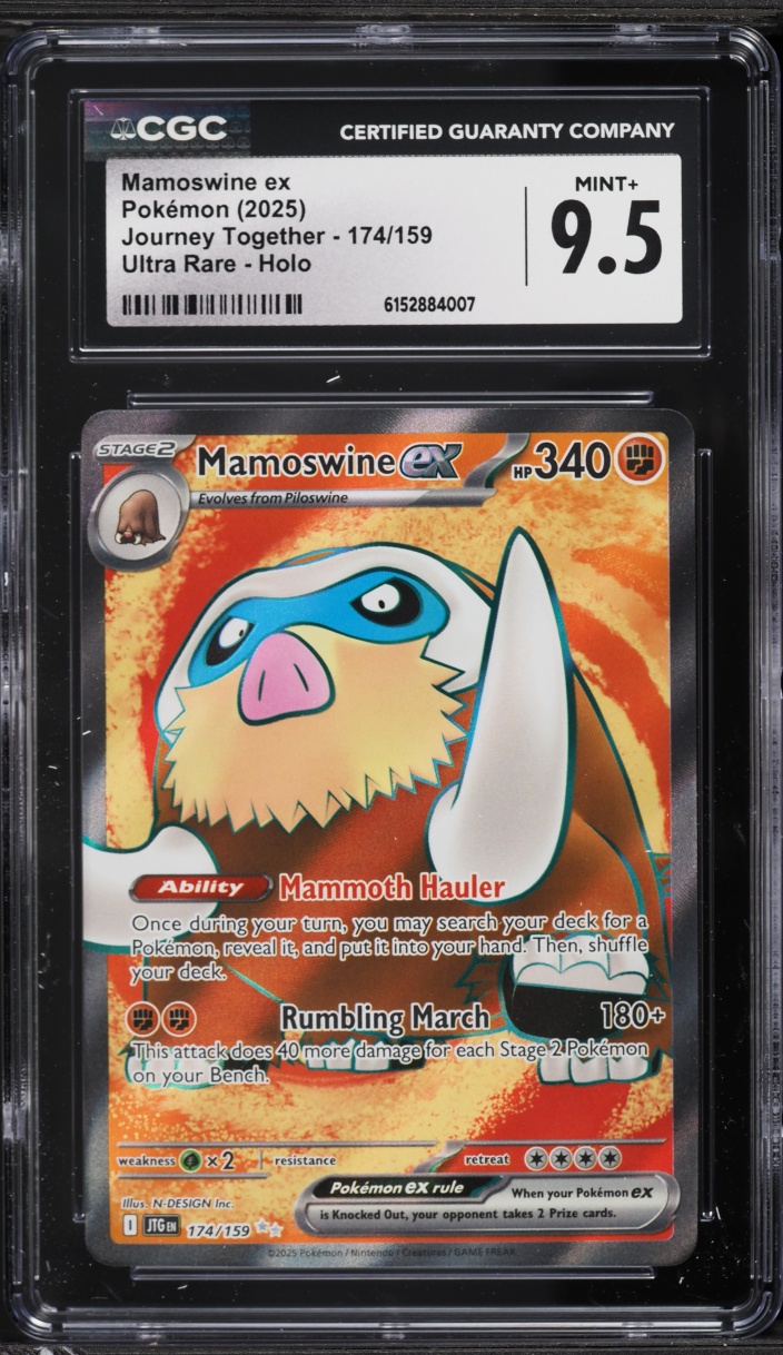 2025 Pokemon Scarlet & Violet Journey Together Full Art Mamoswine ex #174 CGC 9.5 MINT+