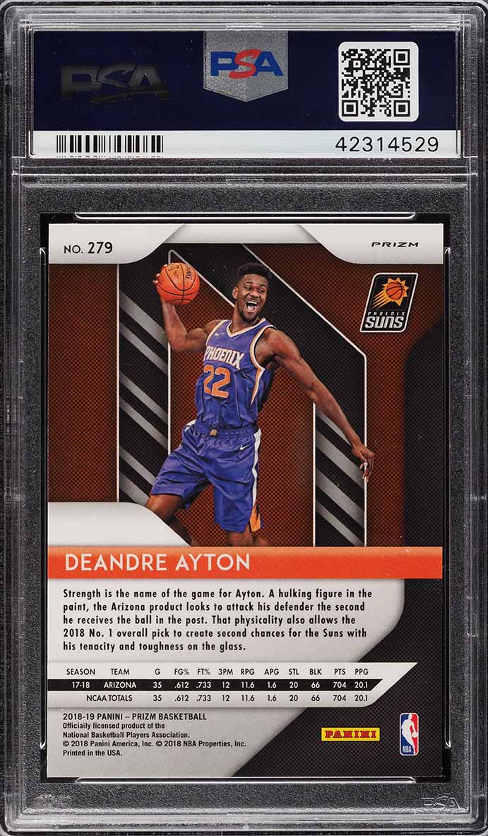 2018 Panini Prizm Silver DeAndre Ayton ROOKIE #279 PSA 10 GEM MINT