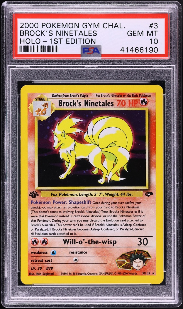 2000 Pokemon Gym Challenge 1st Edition Holo Brock's Ninetales #3 PSA 10 GEM MINT