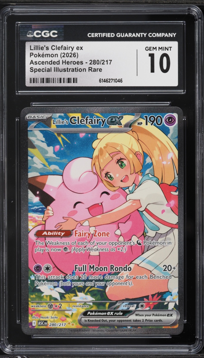 2026 Pokemon Mega Evolution Ascended Heroes SIR Lillie's Clefairy ex #280 CGC 10 GEM MINT
