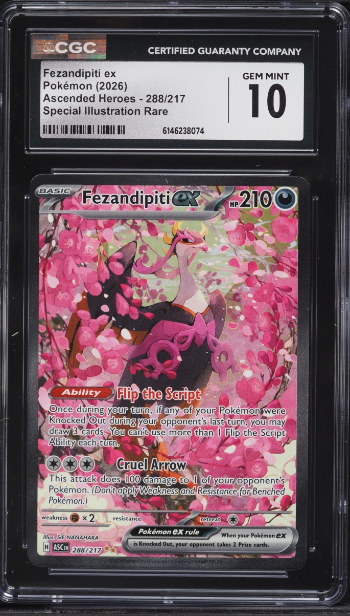 2026 Pokemon Mega Evolution Ascended Heroes SIR Fezandipiti ex #288 CGC 10 GEM MINT