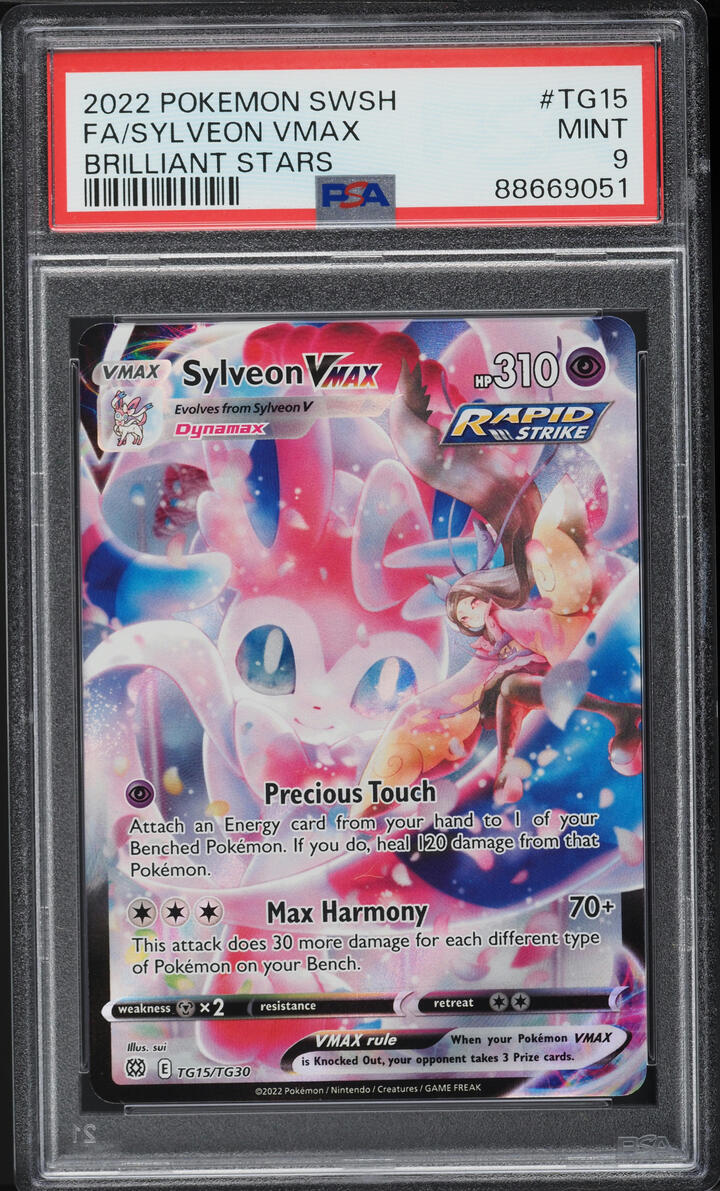 2022 Pokemon SWSH Brilliant Stars Character Rare Sylveon VMAX #TG15 PSA 9 MINT