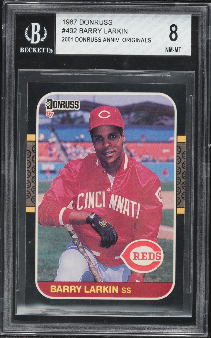 1987 Donruss Barry Larkin ROOKIE #492 BGS 8 NM-MT