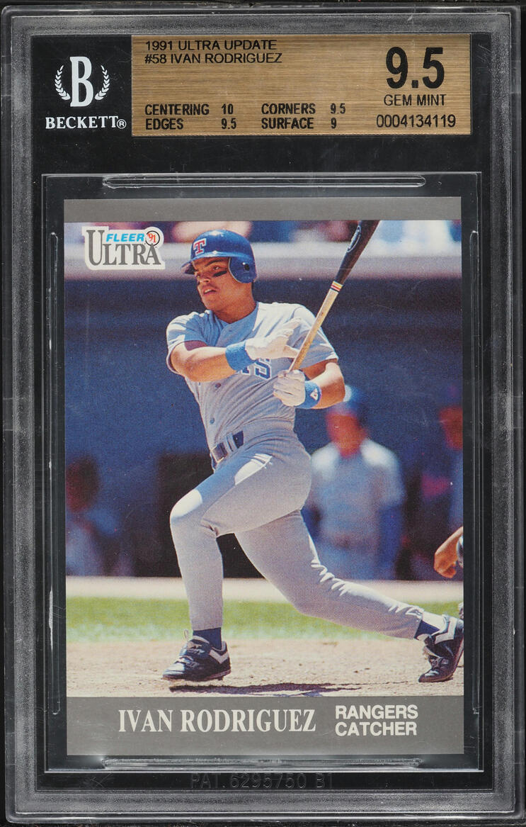 1991 Ultra Update Ivan Rodriguez ROOKIE #U-58 BGS 9.5 GEM MINT