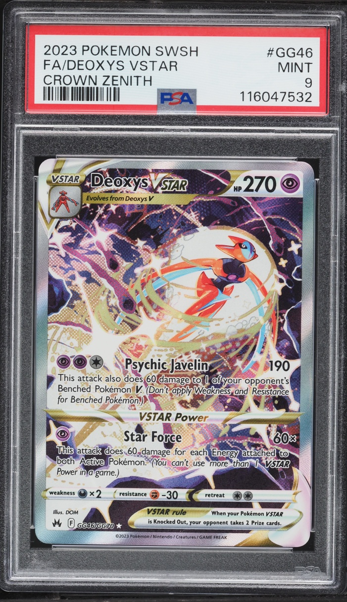 2023 Pokemon Sword & Shield Crown Zenith Alt Art Deoxys VSTAR #GG46 PSA 9 MINT