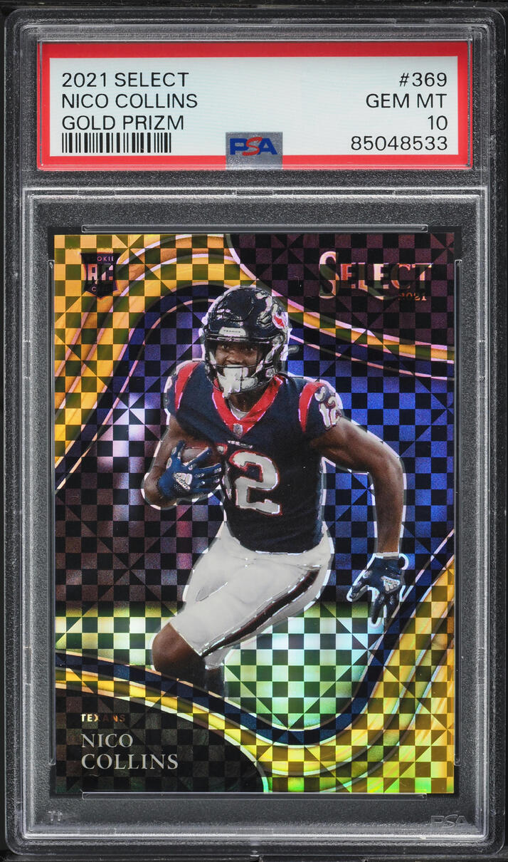 2021 Select Field Level Gold Prizm Nico Collins ROOKIE /10 #369 PSA 10 GEM MINT