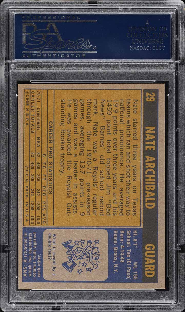 1971 Topps Basketball Nate Archibald ROOKIE #29 PSA 8.5 NM-MT+
