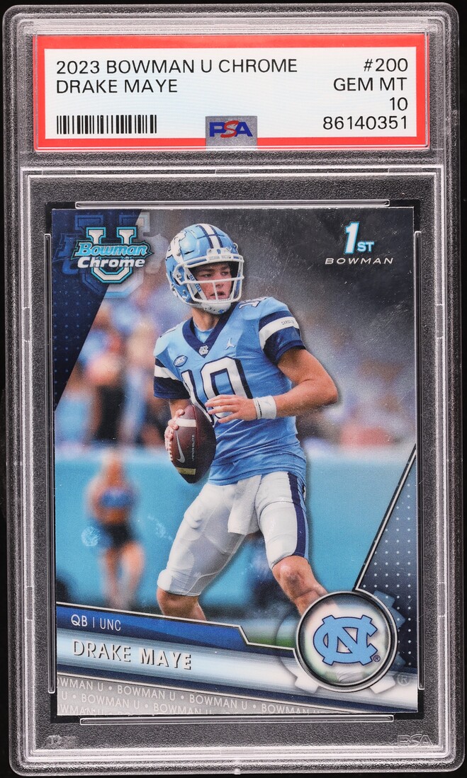 2023 Bowman Chrome University Drake Maye ROOKIE #200 PSA 10 GEM MINT