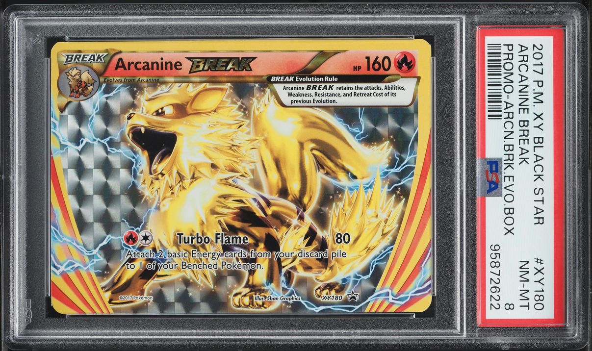 2017 Pokemon XY Black Star Promo Arcanine BREAK #XY180 PSA 8 NM-MT