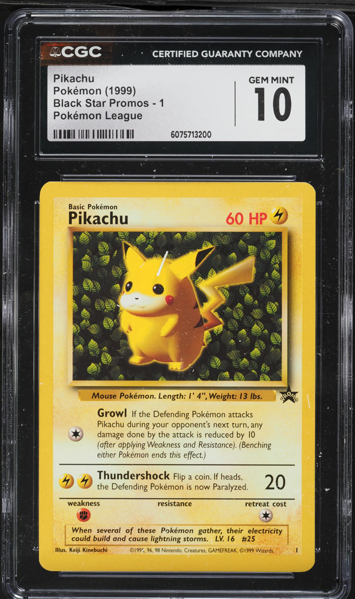 1999 Pokemon League Promo Pikachu #1 CGC 10 GEM MINT