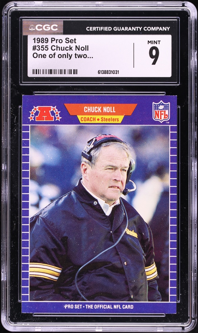 1989 Pro Set One Of Only Two Chuck Noll #355 CGC 9 MINT