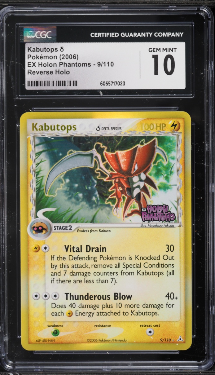 2006 Pokemon EX Holon Phantoms Reverse Holo Kabutops #9 CGC 10 GEM MINT